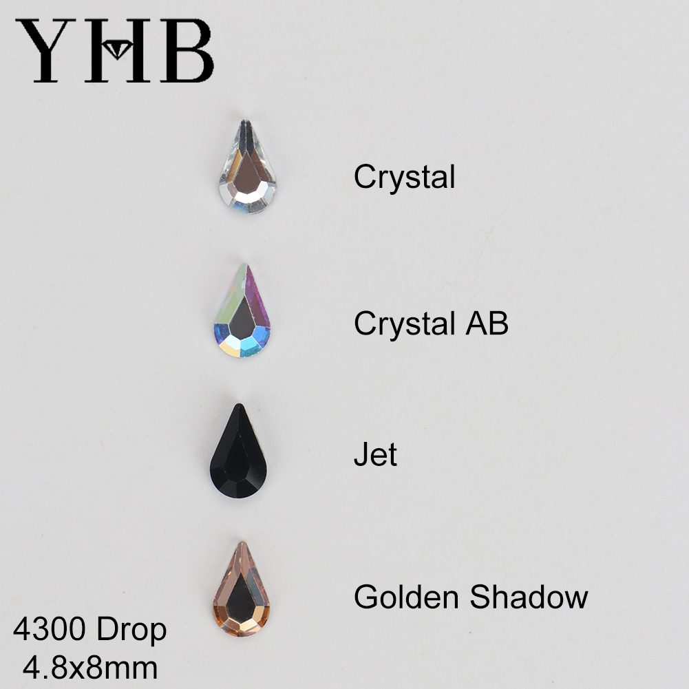 Platinum 8280 - YHB 글리터 크리스탈 글래스 스트라스 플랫백