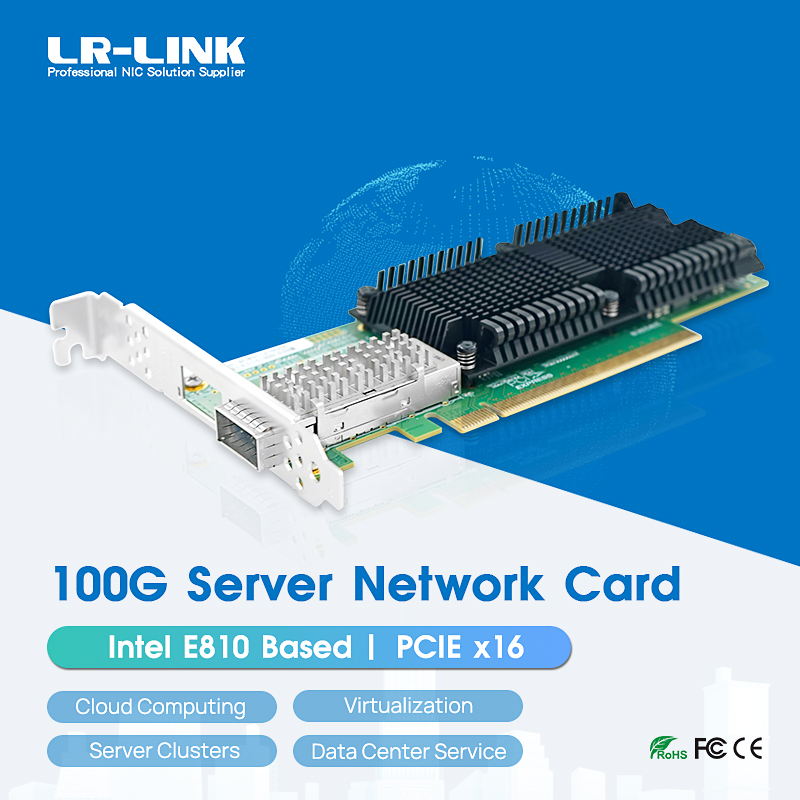100Gbe Qsfp28 Network Card - LR-LINK 인텔 E810 칩 기반 네트워크