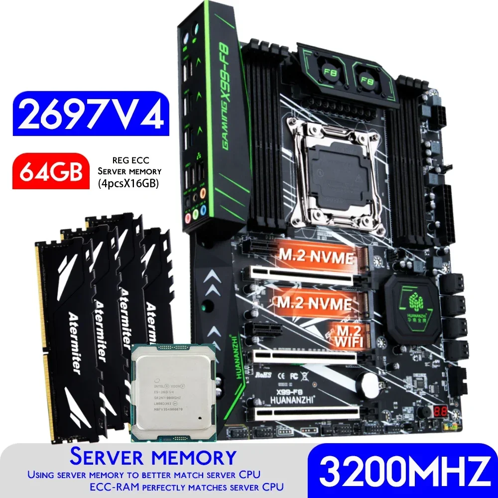 64Gb Ddr4 Ecc Reg 3200Mhz - HUANANZHI X99 F8 X99 마더보드, XEON